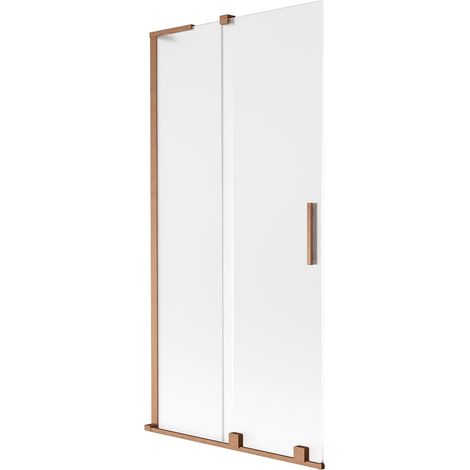 Mexen Velar L mampara de ducha de 2 paneles deslizantes 95 x 150 cm, escarchado, cobre cepillado - 896-095-003-31-65 (1/5)