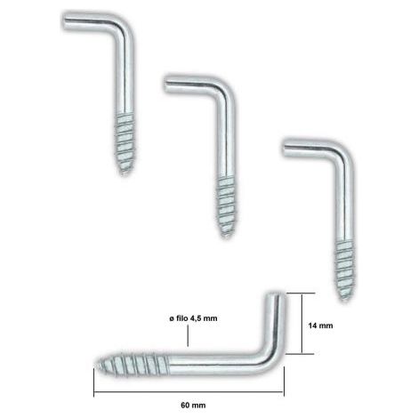 RAMPINO RAMPINI A VITE CON FILETTO PER LEGNO CONF.10 PEZZI FRIULSIDER 21x80 mm