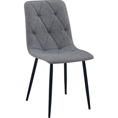 Sedia Libra imbottita in tessuto grigio scuro (1/5)