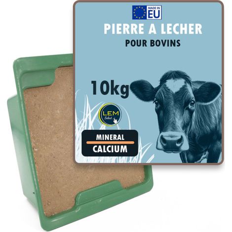 Bloc à lécher minéral 10kg Calcium pour bovins