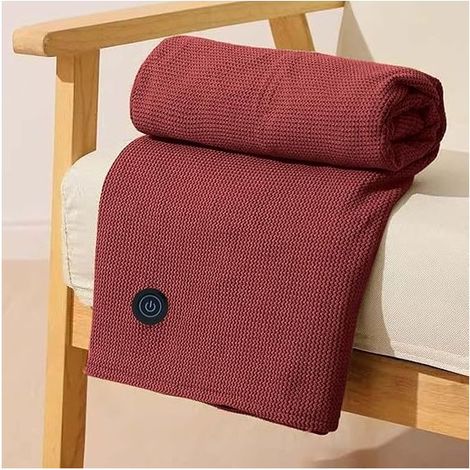 Tragbare Heizdecke, elektrisch beheizbarer Schal mit USB-Anschluss, 150 x 80 cm, maschinenwaschbar, für Nacken und Schultern (rot) (1/5)