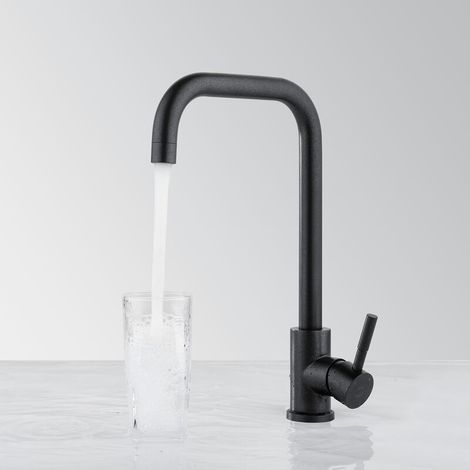 Robinet de Cuisine Nacrée Noire Mitigeur d'evier Pivotant 360° Flexible Robinetterie de Cuisine en 304 Acier Inox Peinture Cuisson Résistant à la Corrosion (1/4)