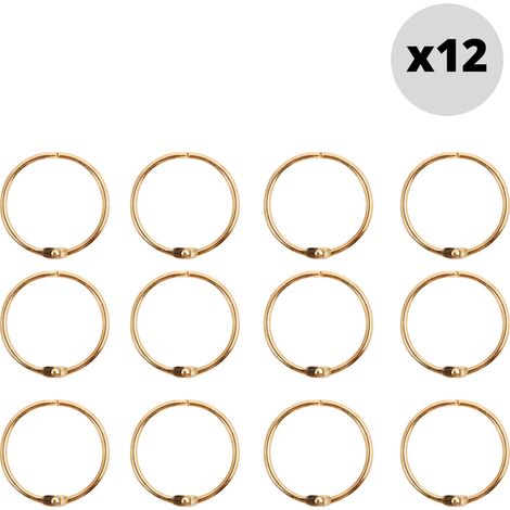 Lot de 12 anneaux pour rideaux de douche RINGO SMALL Or Spirella