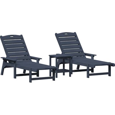 Maison Exclusive - Sonnenliege 3 pcs Marineblau Polyethylen