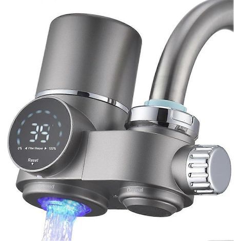 Ce filtre à eau avec écran LED, capable de réduire la teneur en plomb, en chlore et en métaux lourds, est adapté à l'eau du robinet. (1/5)