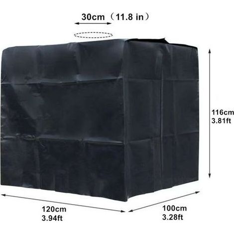 Housse de protection pour réservoir d'eau extérieur de 1 000 litres, imperméable et anti-poussière, tissu Oxford, protection solaire, outil d'extérieur (noir) (1/4)