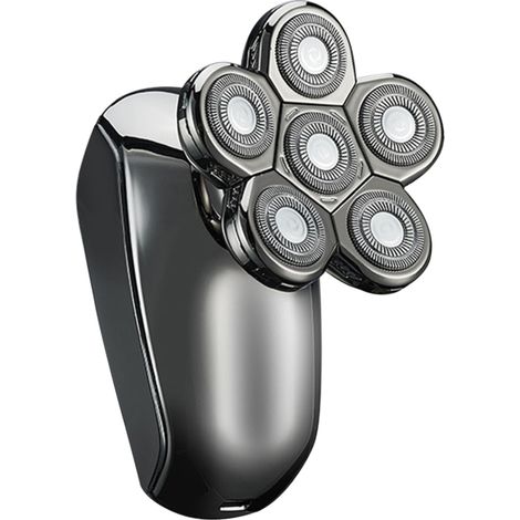Afeitadora eléctrica multifuncional para hombre con gel de ducha integrado, cabezal de afeitado de seis cuchillas y pantalla LCD.