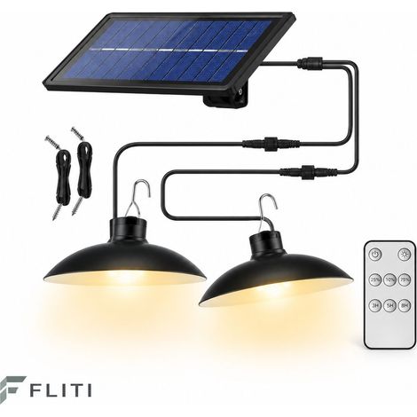 FLITI Outdoor Solar LED Wall Light with Remote Control, 1.5W-400LM, IP65 Waterproof, Warm Light (1/5)