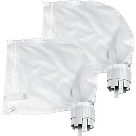 Lot de 2 Sacs Filtrants pour Nettoyeur de Piscine Convient pour Polaris360 et 380 Nettoyeur de Piscine Design Zippé et Réglable en Blanc (1/4)