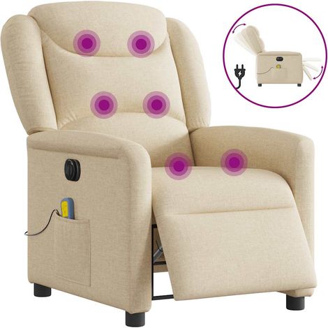 Massagesessel Elektrisch Creme Stoff
