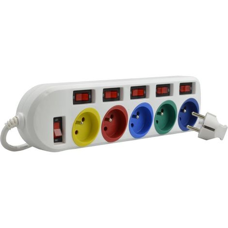 Regleta para acuario, 6 enchufes, interruptores independientes, cable de 3 m (1/3)