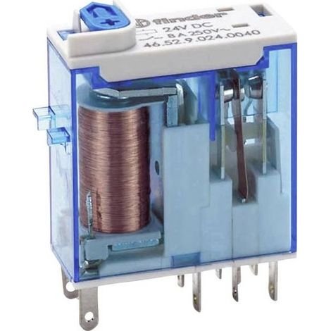 Finder 303444 Relè estraibile 2RT 8A 24VDC pulsante test + indicatore meccanico agni (465290240040)