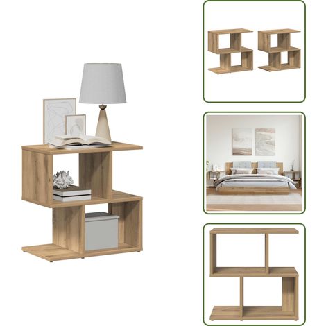 Nachttische 2 Stk. Artisan-Eiche 50x30x51,5 cm Holzwerkstoff - Nachttisch - Nachttischschränke - Nachtschrank - Bettschrank (1/5)