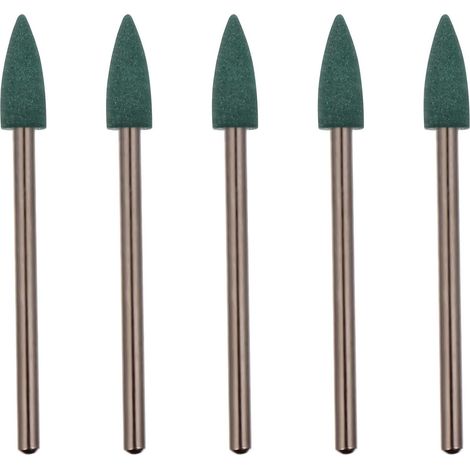 Têtes de Polissage Ponçage et Faible Bruit en Caoutchouc Vert 5pcs 4mm avec Tiges 2,35mm pour Matériaux Non Métalliques et Acier Inoxydable (1/5)