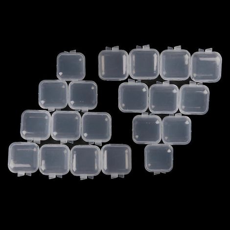 Lot de 20 petits récipients de rangement en plastique transparent avec couvercles pour une organisation optimale (1/4)