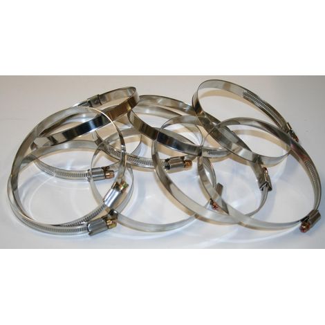 10x Edelstahl W2 Schlauchschelle 12mm breite Inox Schelle 100-120mm (1/2)