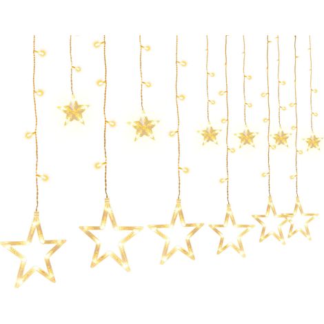 Jiubiaz Ghirlanda di stelle 138LED luci di cortina di stelle 8 modalità di illuminazione decorazione interna/esterna di Natale luci di ghirlanda impermeabile (1/5)