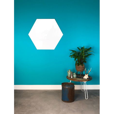 Pizarra blanca sin borde - Hexágono - 100 cm - Pizarra magnética