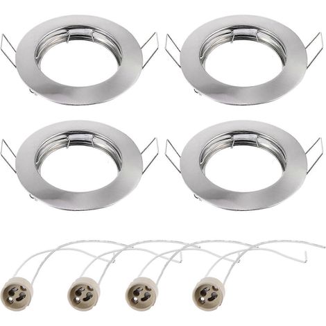 Lot de 8 spots encastrés ronds avec bague de finition et douille GU10 (1/5)