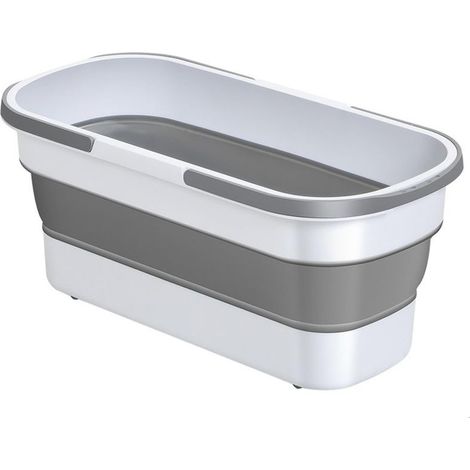 Seau pliable rectangulaire en silicone, facile à transporter et à nettoyer, pour le jardinage et les activités de plein air. (1/5)