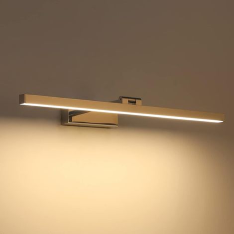 Applique murale LED 60 cm pour salle de bain, 18 W, 1170 lumens, étanche IP44, orientable à 180°, style moderne, blanc chaud 3000 K, chromée