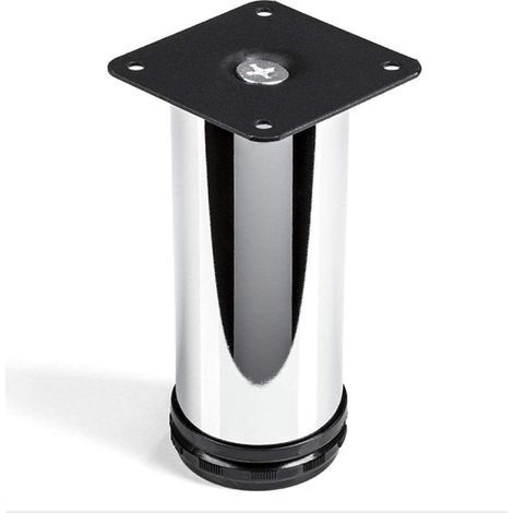 SET de 4 x Pied de Meuble Noir Ø 50 mm/Hauteur: 150 mm Pied Réglable (1/3)