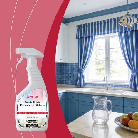 Kitchen grease remover, heavy-duty oil stain cleaner for kitchen stovetops, household use - 500ml (1/5)