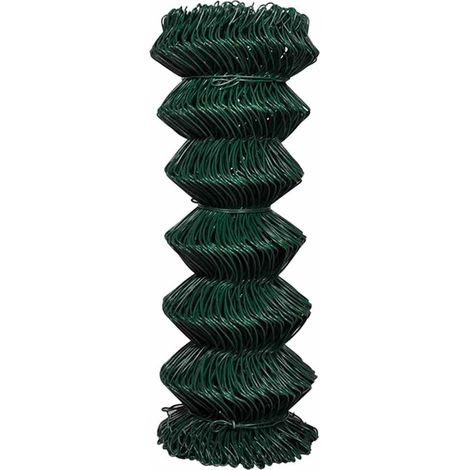 Maison Exclusive - Maschendrahtzaun Stahl 1x15 m Grün (1/3)