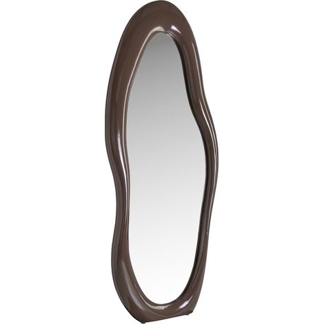 Miroir Zia châtaigne au cadre sculptural - châtaigne brillant (1/4)