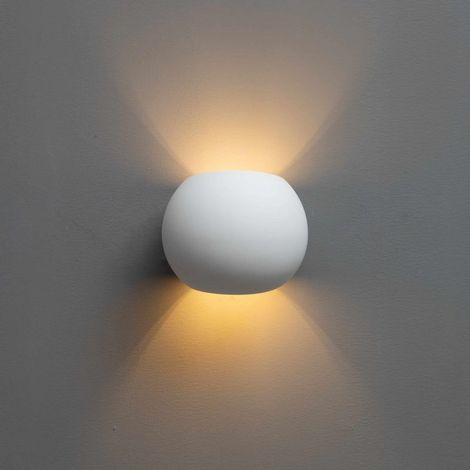 TIVCROXS - Kosilum – Applique murale LED blanche en plâtre G9 – Éclairage chaleureux – Décorative personnalisable – Pour espaces intérieurs – Design scandinave (1/5)