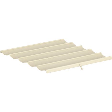 Ersatzdach für Pergola 3 x 3 m, versenkbar, mit Wasserablauföffnungen, wetterbeständig, aus Polyester, cremeweiß (1/5)