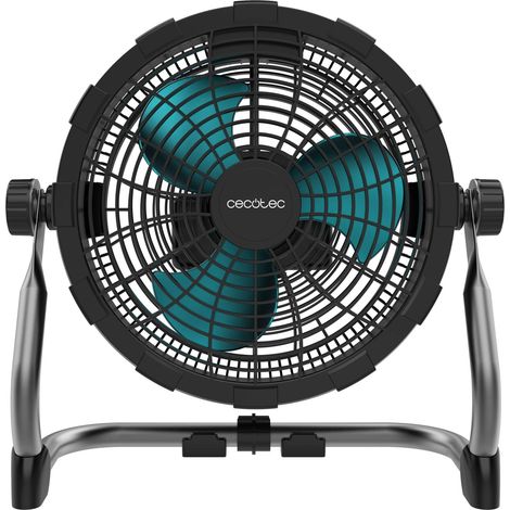 Cecotec Ventilador de suelo Industrial Proindustry Portable. 12000Mah, Diámetro 25,4 cm, 9 Velocidades, Batería Potente, Diseño Robusto, Inclinación Ajustable, Rejilla De Protección, Fácil Transporte