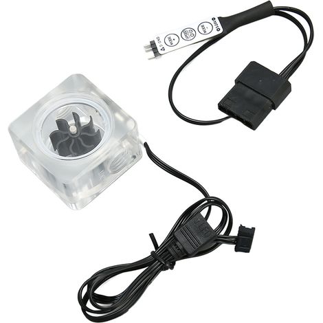 Compteur de débit d'eau PC 8 pales 3 voies contrôle manuel à distance noir filetage G1/4 vitesse de rotation refroidissement liquide (1/5)