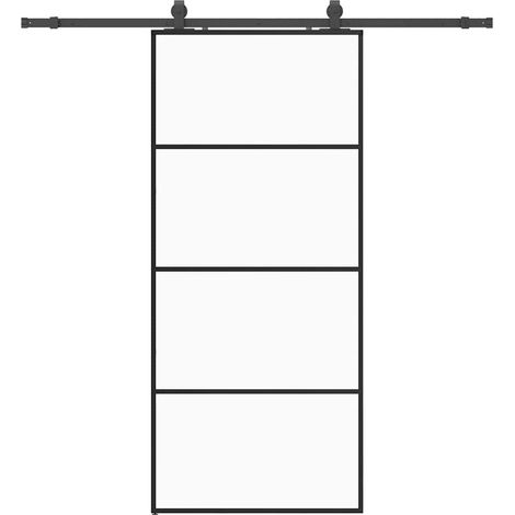 Maison Exclusive - Schiebetür mit Beschlag Schwarz 90x205 cm ESG-