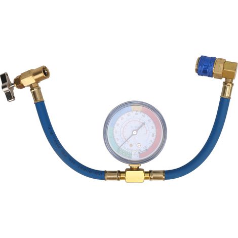 Ortviai Manomètre de Pression pour Climatisation Automobile R134A 0-250 psi avec Tuyau de Chargement et Robinet Simple (1/5)