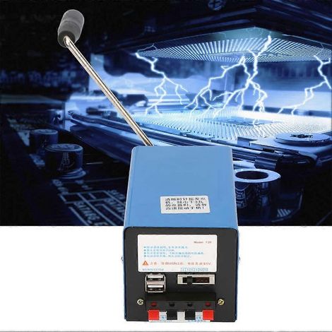 Générateur portable haute puissance rechargeable à manivelle avec chargement USB pour une utilisation en cas d'urgence. (1/5)