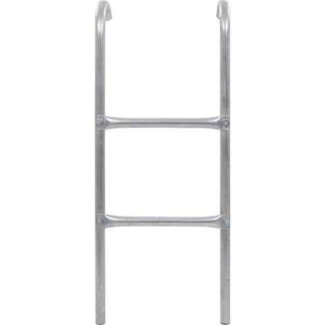 Échelle de trampoline à 2 marches Acier Argenté 72 cm (Convient pour une Hauteur de 65 cm)