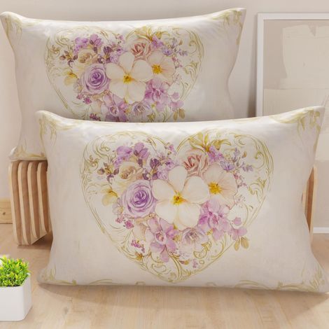 Paire de taies d'oreiller 30 x 50 cm en Microfibre, Coussins d'ameublement, canapé, Salon, 2 Housses de Coussin, taie d'oreiller Shabby 320, 100% Made in Italy