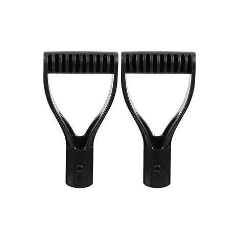 Lot de 2 poignées de pelle en plastique, poignée en D de rechange, protection de fourche, poignée pour pelle à neige, râteau, pelle à neige, accessoires de jardin, noir (1/5)