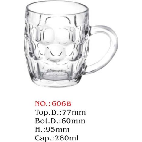 Klassischer Bierkrug im Pintglas-Stil, altmodisch, mit Henkel und Vertiefungen (1/2)