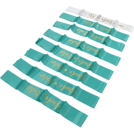 8 Pièces Serre-tête Mariage Lettres Dorées Hypoallergénique pour Demoiselles d'Honneur Cérémonie Blanc Vert (1/5)