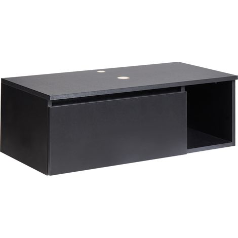 Mueble de baño suspendido para lavabo 2 estantes 80 x 40 cm negro Rupanco