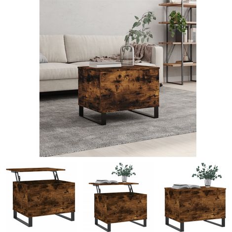 The Living Store Couchtisch Räuchereiche 60x44,5x45 cm Holzwerkstoff -  Couchtische (1/5)