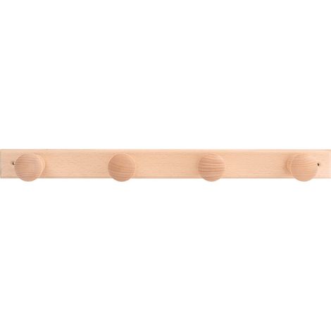 PORTEMANTEAU BOIS ÉCO MOTTEZ - 4 TÊTES - BOIS NATUREL HÊTRE - LONGUEUR 47 CM