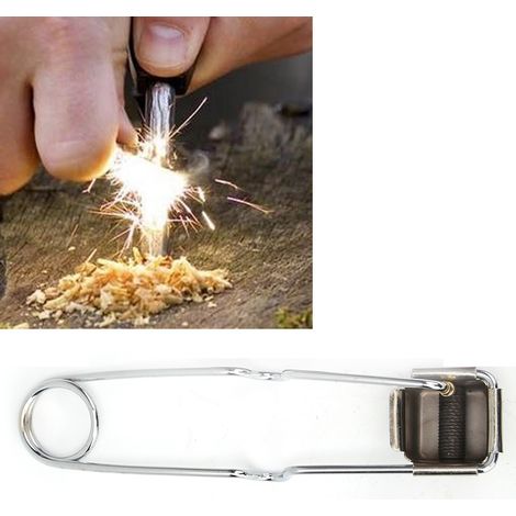 1 Zündkerzensatz, quadratisch, vernickelter Stahl 10 runde Zündkerzen Überlebensset für Outdoor-Aktivitäten (1/5)