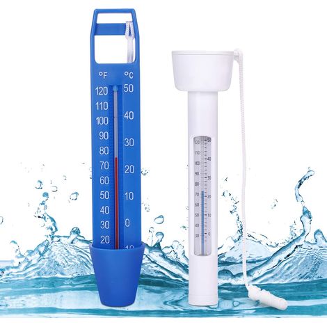 Pool Thermometer, Floating Shockproof Pool Thermometer with Rope for All Swimming Pools, Spas, Hot Tubs, Aquariums and Fish Ponds (1/5)