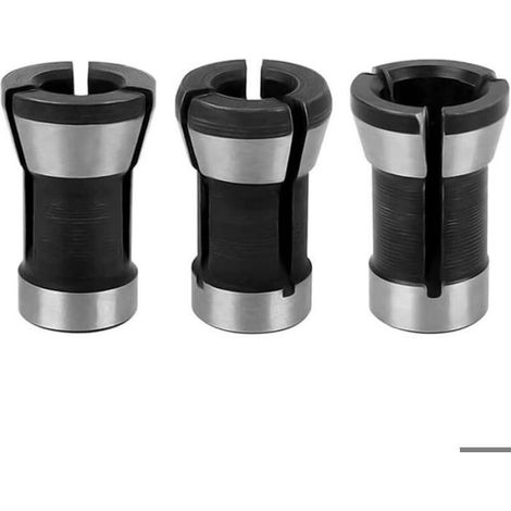 Adaptateur Mandrin 6 mm - 6,35 mm - 8 mm pour Perceuse et Fraiseuse - 3 Pièces (1/4)