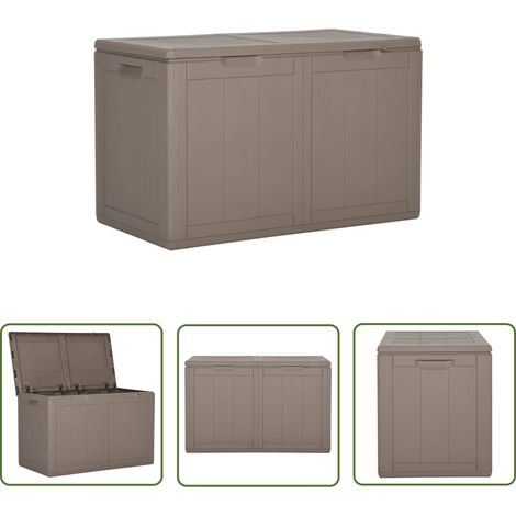 The Living Store Boîte de rangement de jardin 180 L Marron PP Rotin - Coffre De Rangement - Rangement Jardin - Boîte De Rangement Extérieure - Meuble De Jardin - Résiste Aux Intempéries (1/5)