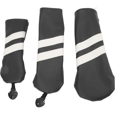 Protège-club en PU pour bois, fairway et hybrides, étiquette rotative, 3 tailles, noir. (1/5)