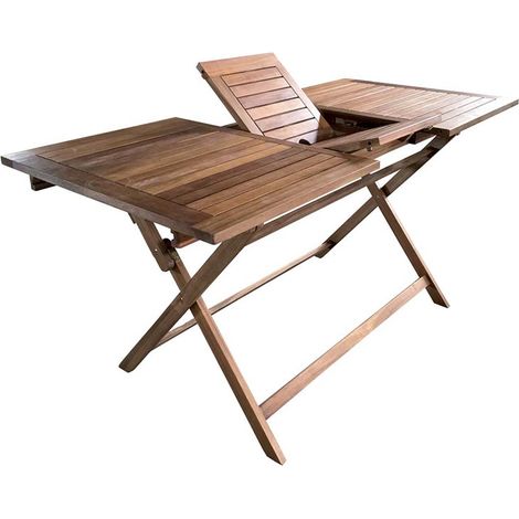 GARDENIA Tavolo pieghevole amalfi in legno di acacia fsc®, estensibile 115/150x75xh.75 cm